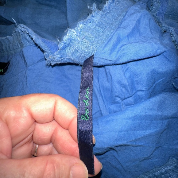 Boden size 12 blue linen skirt with pleats Attached cotton slip VGUC.raw edges - Picture 3 of 9